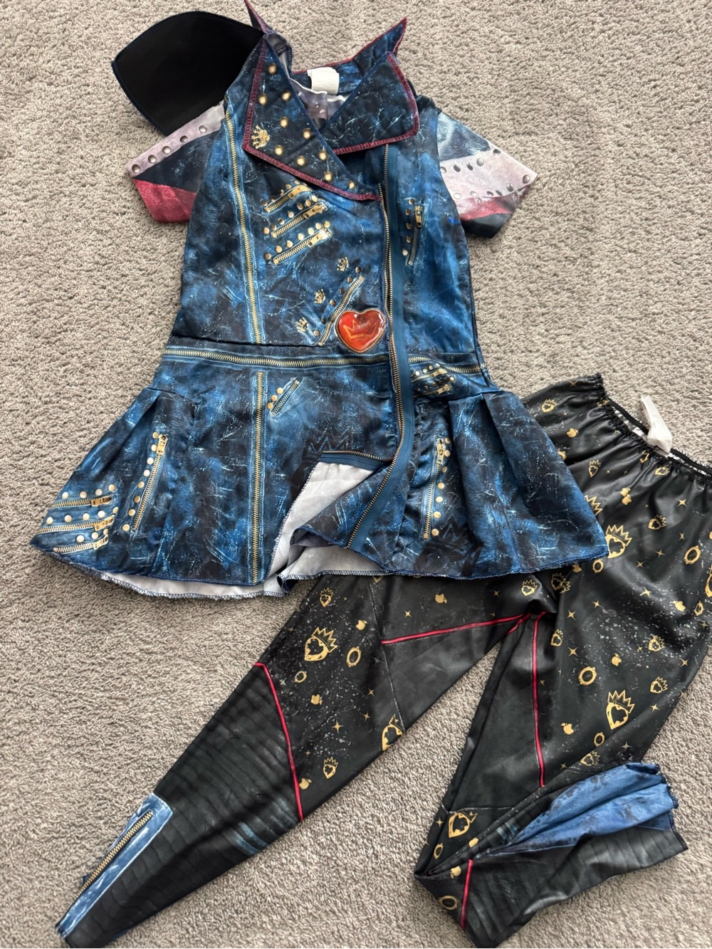 Disney Descendants 2 Evie Blue and Black Sparkle Villain Costume Set